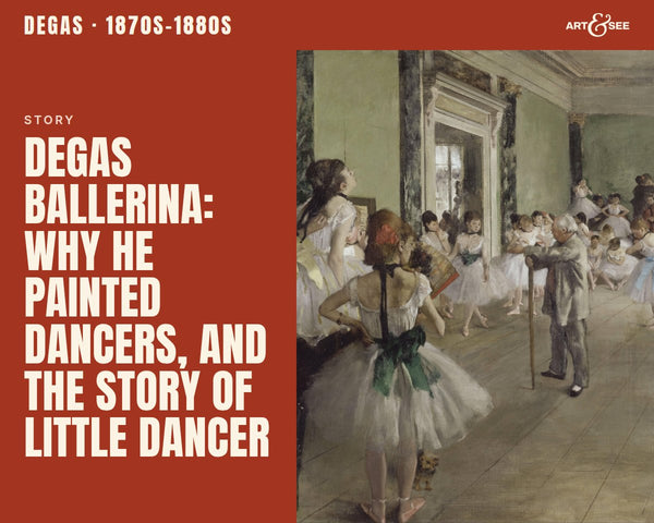 Degas Ballerina: Why He Painted Dancers, and the Story of Little Dancer: cover showing Edgar Degas, The Ballet Class, 1874–1876