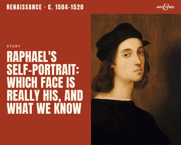 Raphael's Self-Portrait: Which Face Is Really His, and What We Know: cover showing Raphael, Self-Portrait, c. 1504–1506
