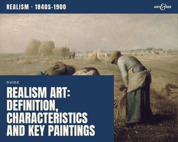 Realism Art: Definition, Characteristics and Key Paintings: cover showing Jean-Francois Millet, The Gleaners, 1857