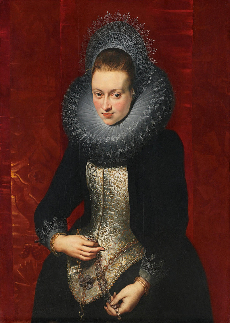 Portrait of a Young Woman with a Rosary by Peter Paul Rubens — Oil Painting Reproduction