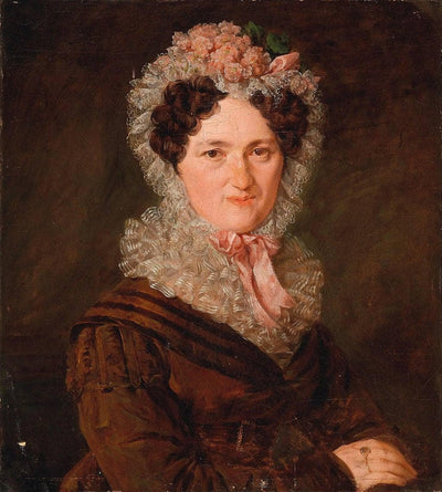 Portrait of a Woman with Mob Cap in entryway