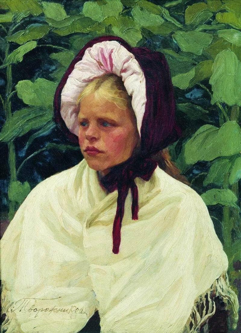 Portrait of the daughter by Ivan Tvorozhnikov — Oil Painting Reproduction
