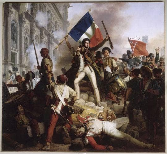 The fight in front of the Town Hall, July 28, 1830 by Jean Victor Schnetz — Oil Painting Reproduction
