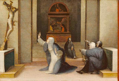 Saint Catherine of Siena Receiving the Stigmata in hallway