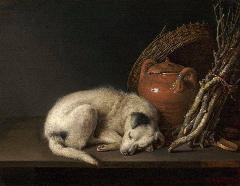 Dog at Rest by Gerrit Dou — Oil Painting Reproduction