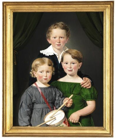 Hans and Bolette Puggaard's Three Children in entryway