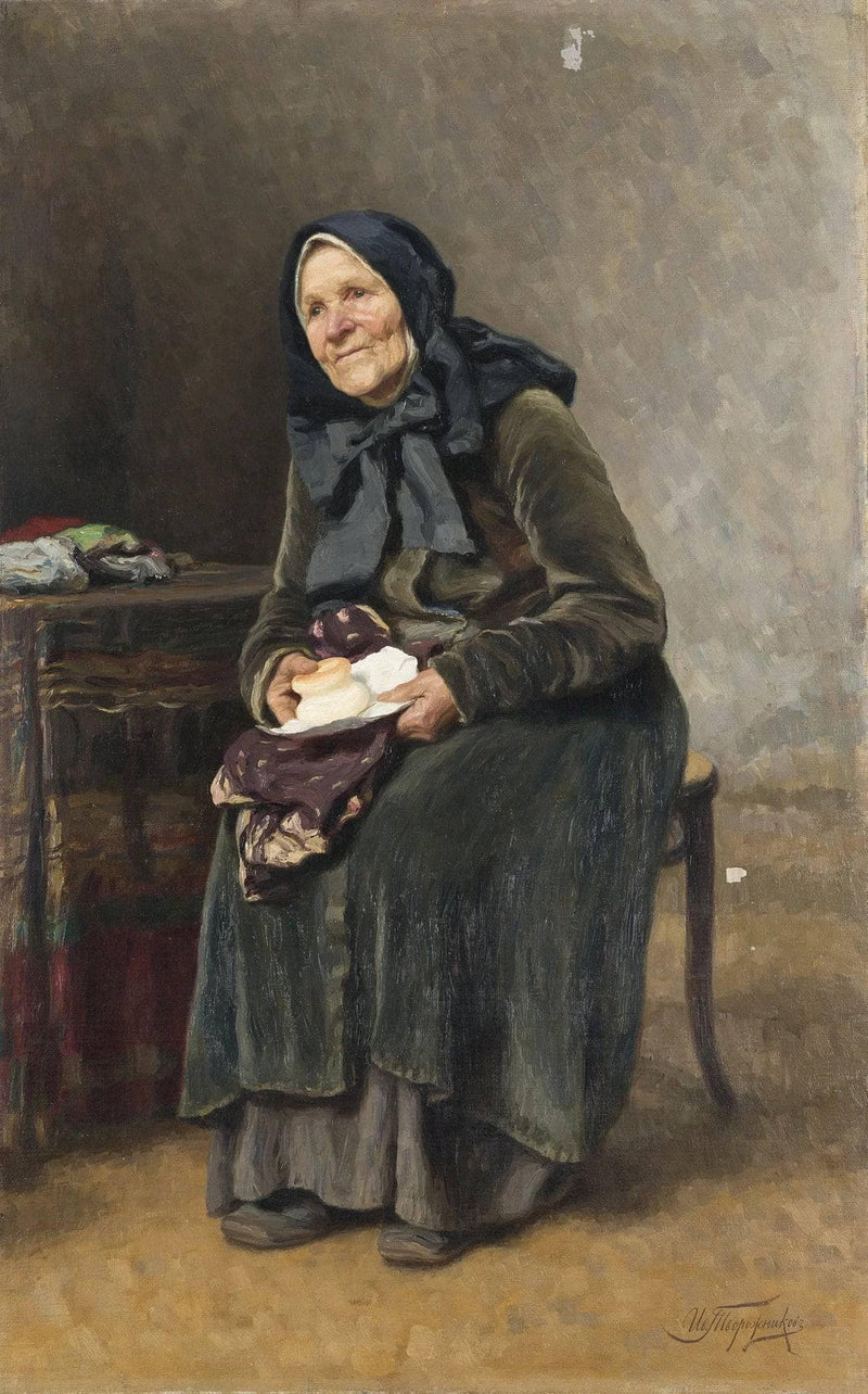 The humble meal by Ivan Tvorozhnikov — Oil Painting Reproduction