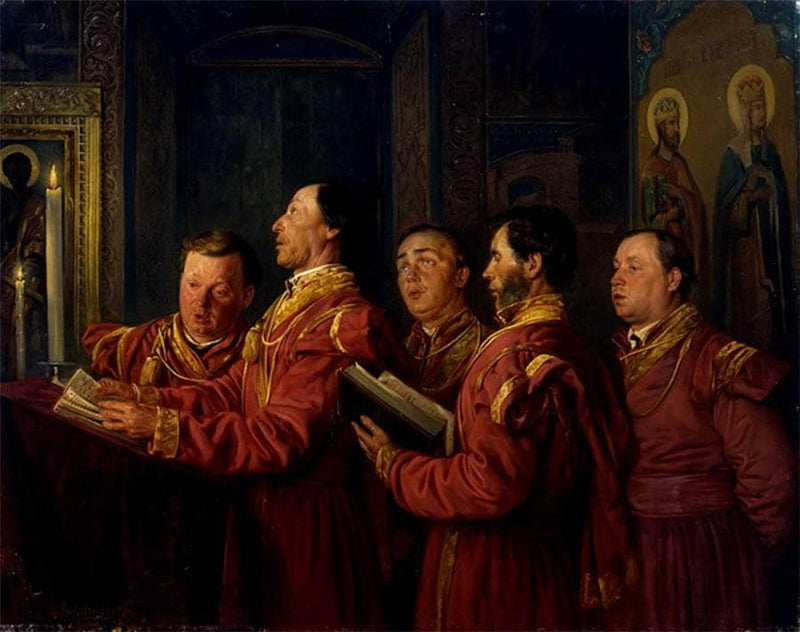 Singers on the kliros by Vladimir Makovsky — Oil Painting Reproduction