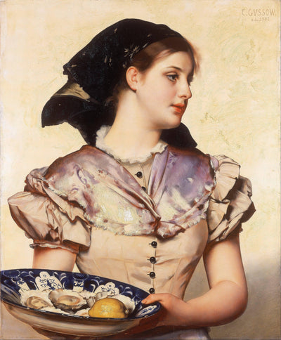 The oyster girl in kitchen