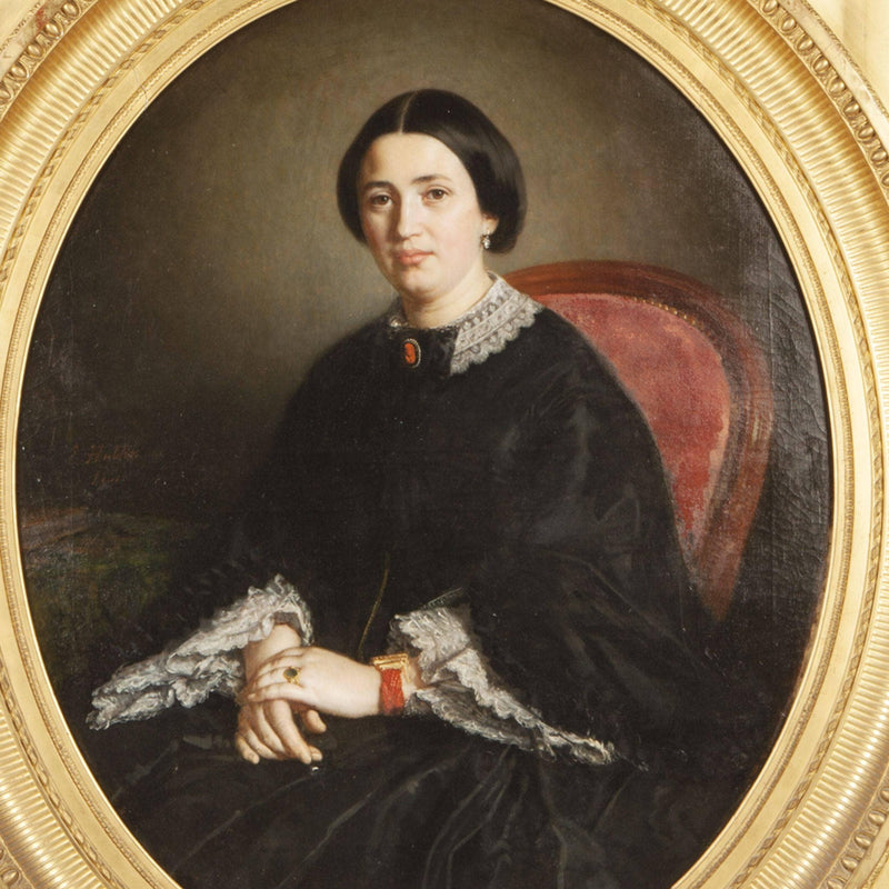 Portrait of a woman by Émile Auguste Hublin — Oil Painting Reproduction