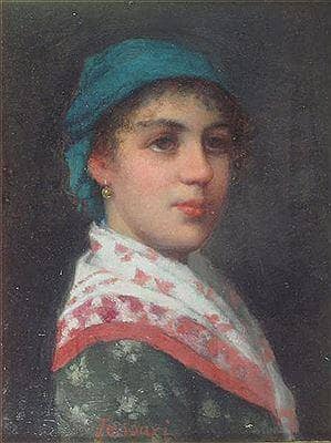 An Italian girl by Vittorio Tessari — Oil Painting Reproduction