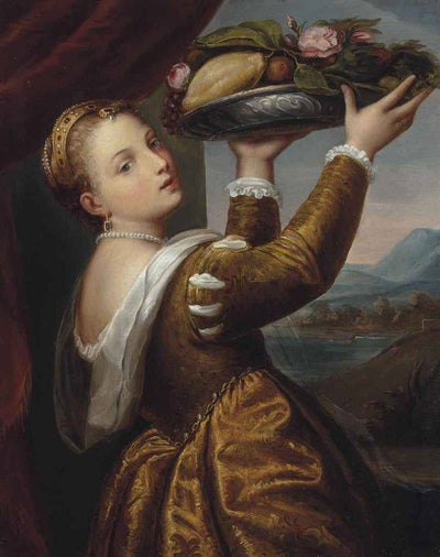 Woman with a Fruit Bowl in home office