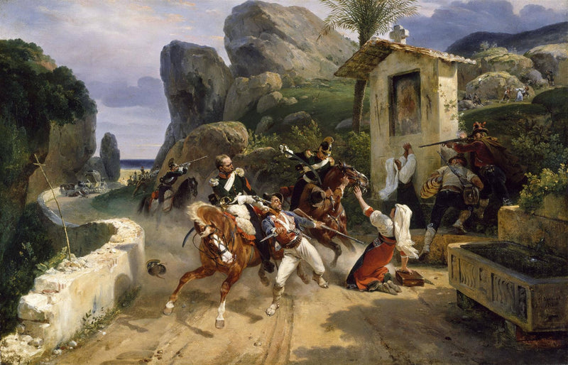 Italian brigands surprised by papal troops by Horace Vernet — Oil Painting Reproduction