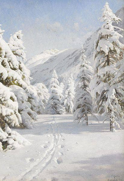 Winter landscape in study