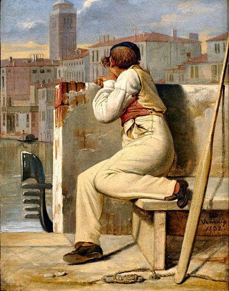 A gondoliere by Ditlev Blunck — Oil Painting Reproduction