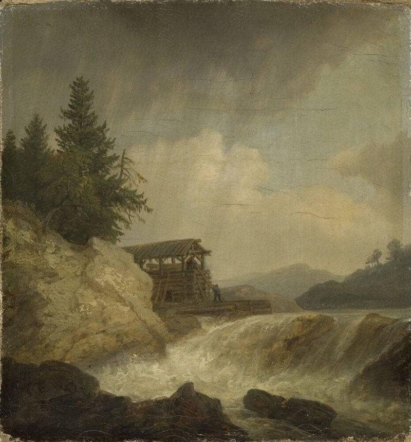 Nordic Landscape with a Waterfall by Christian Ezdorf — Oil Painting Reproduction