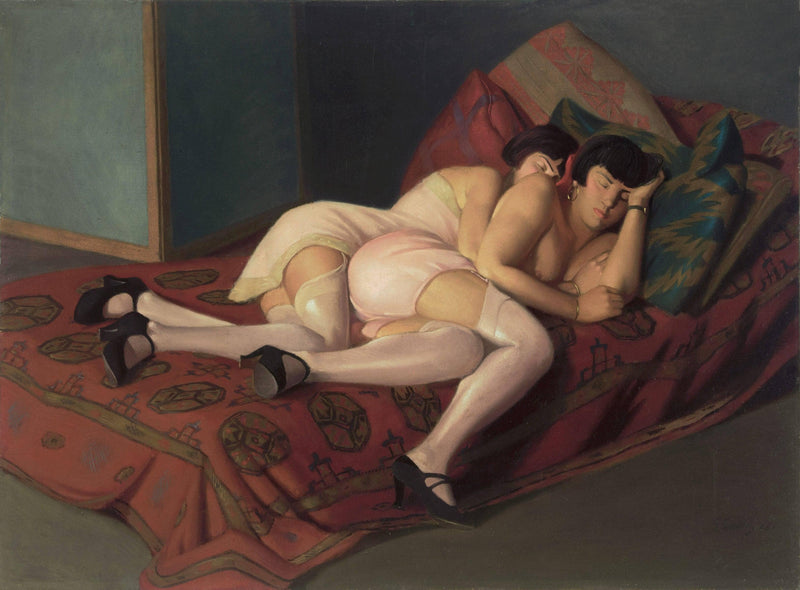 The sisters by Georg Scholz — Oil Painting Reproduction