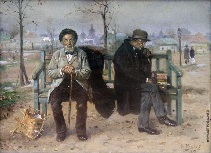 An optimist and a pessimist by Vladimir Makovsky — Oil Painting Reproduction