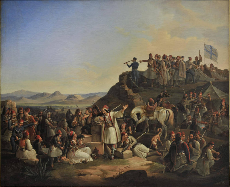 The camp of Karaiskakis by Theodoros Vryzakis — Oil Painting Reproduction