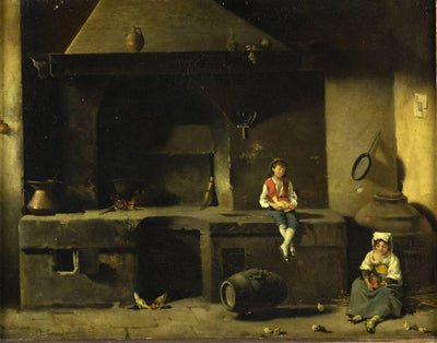 Interior with figures in entryway