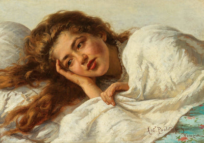A Recumbent Girl in home office