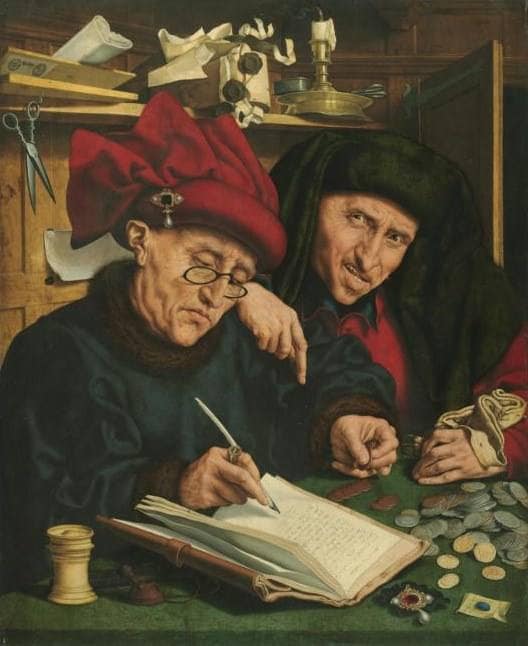 The Misers by Marinus van Reymerswaele — Oil Painting Reproduction