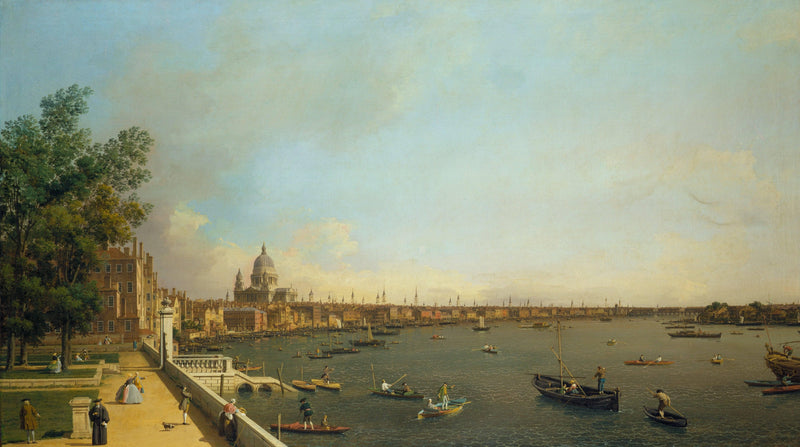 The Thames from Somerset House Terrace towards the City by Canaletto — Oil Painting Reproduction