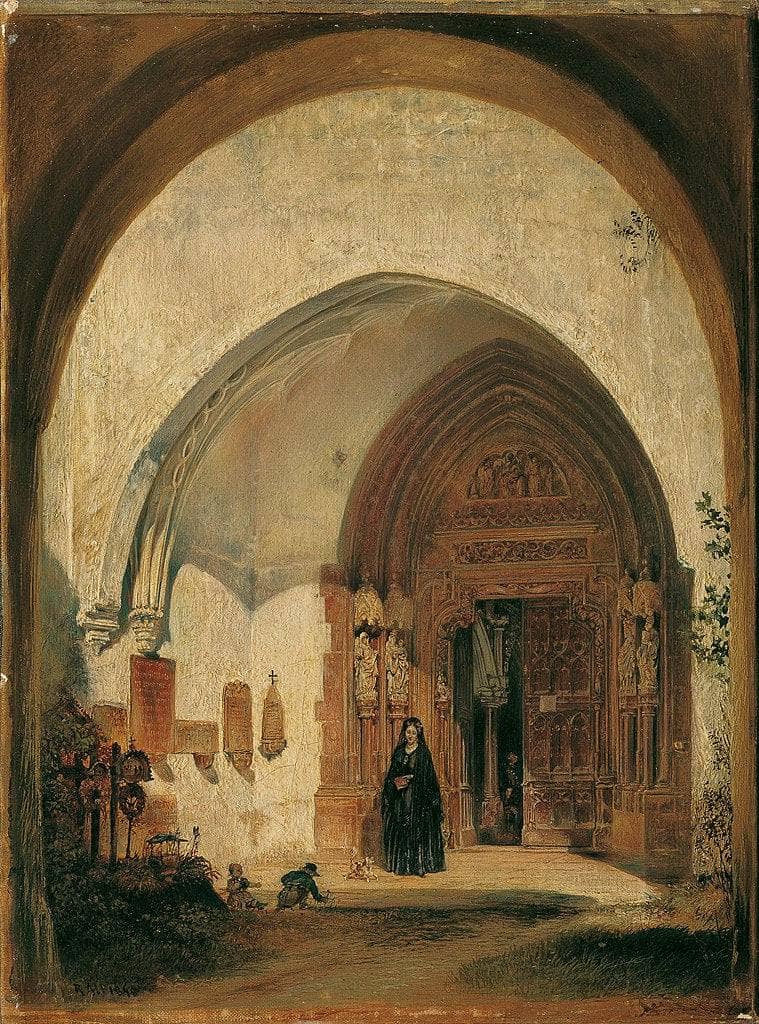 The portal of the collegiate church Nonnberg in Salzburg by Rudolf von Alt — Oil Painting Reproduction