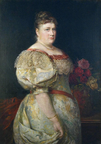 Portrait of Amalia Gavrilova in hallway