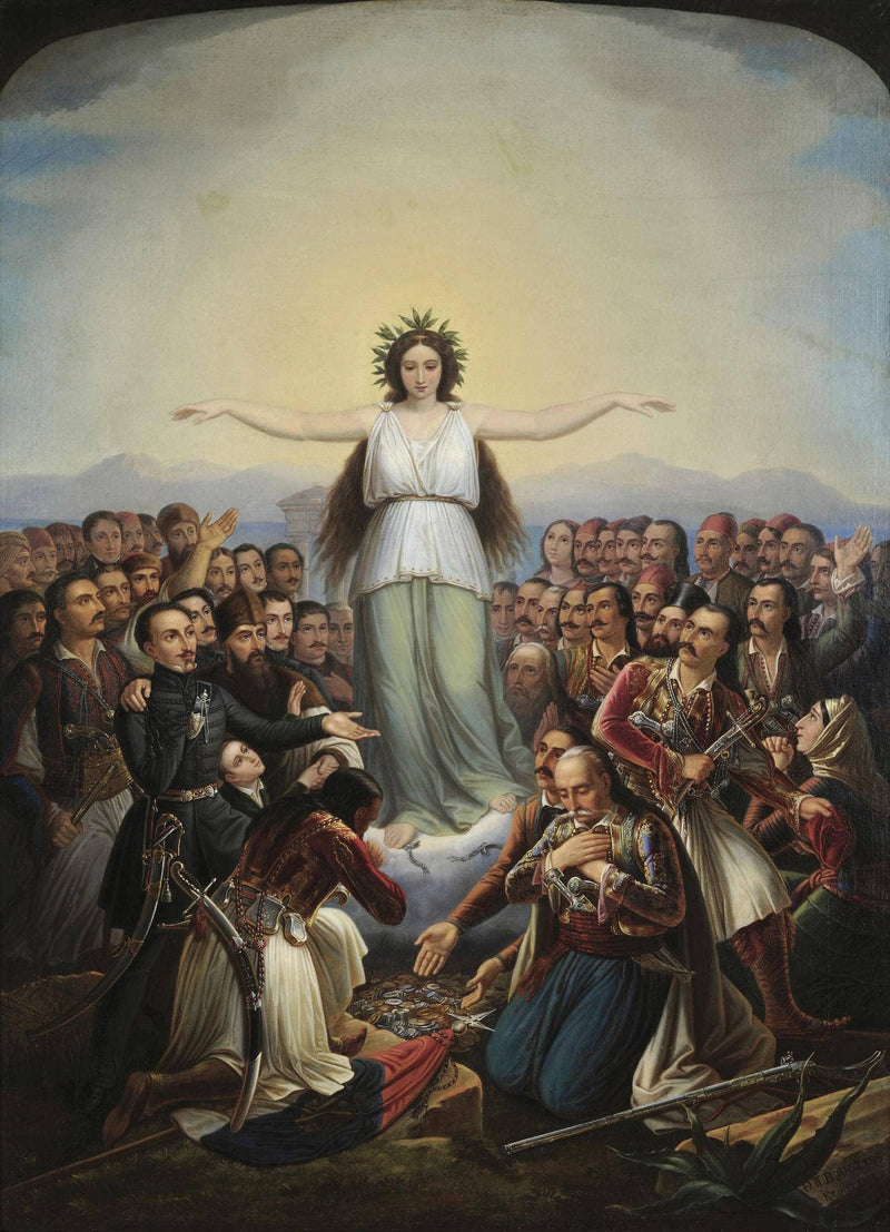 Greece expressing Gratitude by Theodoros Vryzakis — Oil Painting Reproduction