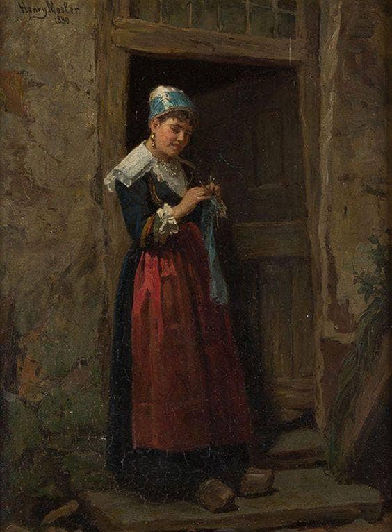 Dutch girl by Henry Mosler — Oil Painting Reproduction