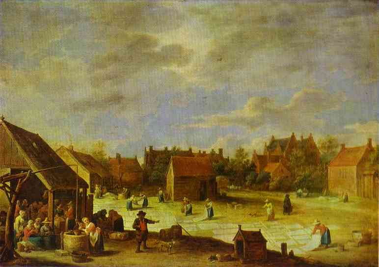 A Bleaching Ground by David Teniers the Younger — Oil Painting Reproduction