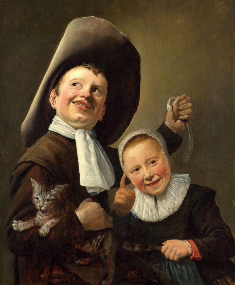 A Boy and a Girl with a Cat and an Eel by Judith Leyster — Oil Painting Reproduction