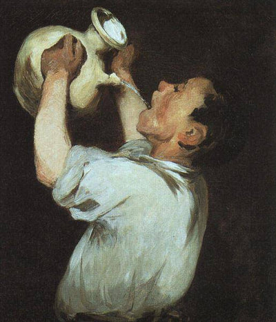 A boy with a pitcher in bedroom