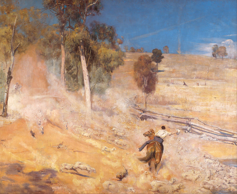 A Break Away! by Tom Roberts — Oil Painting Reproduction