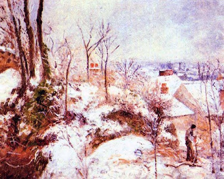 A Cottage in the Snow by Camille Pissarro — Oil Painting Reproduction