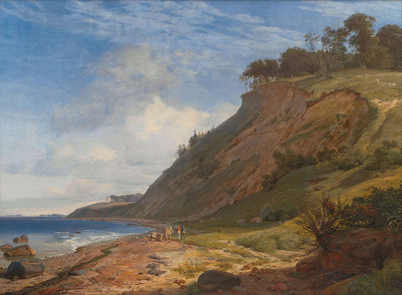 A Danish Coast. View from Kitnæs on Roskilde Fjord by Johan Lundbye — Oil Painting Reproduction