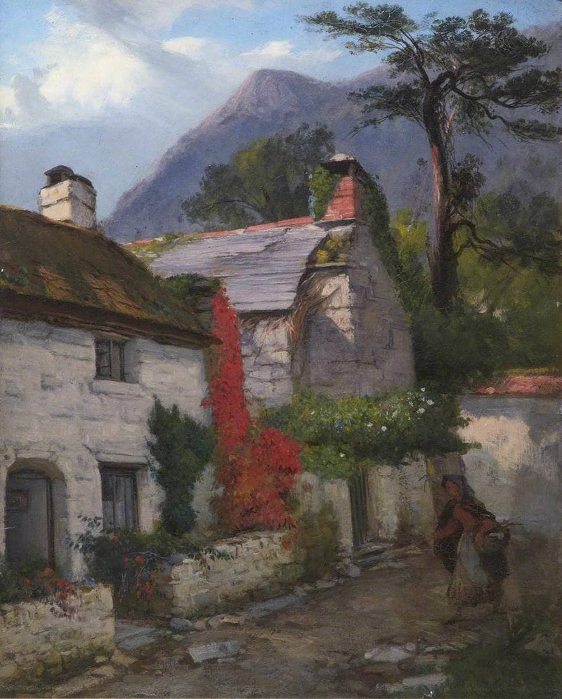 Devonshire Cottages by Thomas Stuart Smith — Oil Painting Reproduction