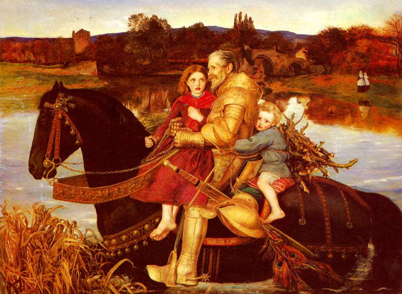 A Dream of the Past: Sir Isumbras at the Ford by John Everett Millais — Oil Painting Reproduction