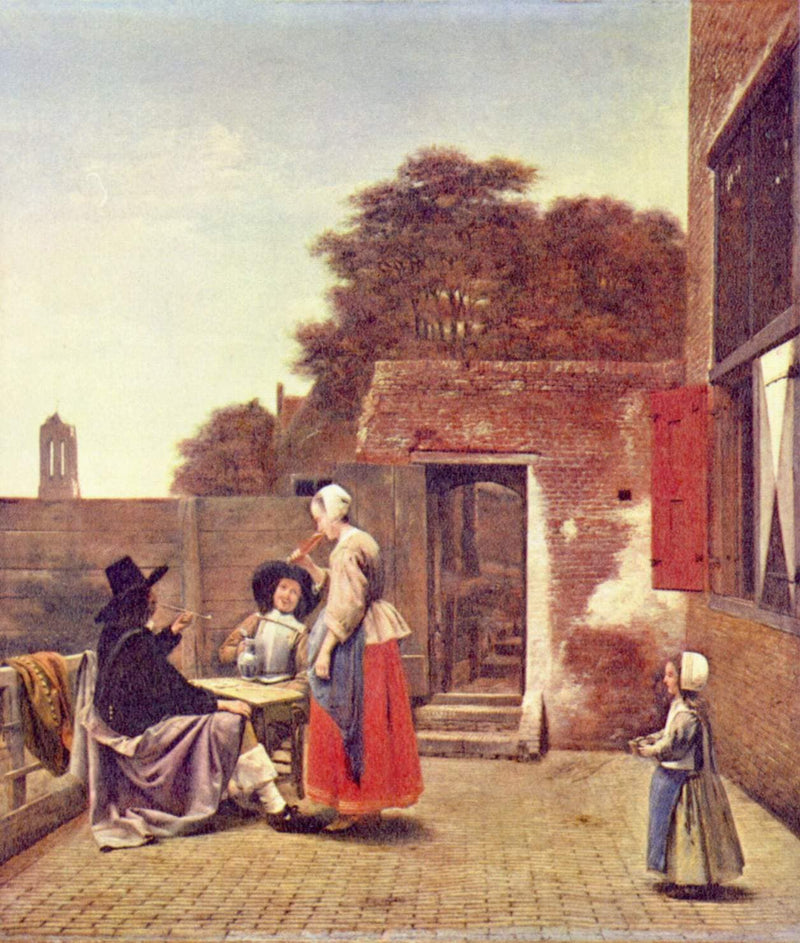 A Dutch Courtyard by Pieter de Hooch — Oil Painting Reproduction