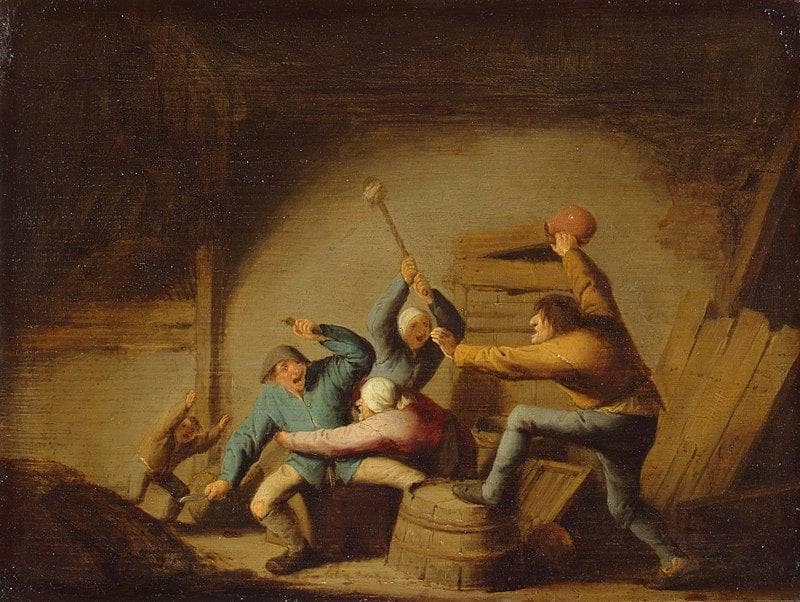 A Fight by Adriaen van Ostade — Oil Painting Reproduction