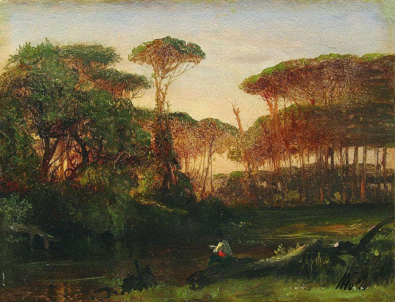 A fisherman by Lev Lagorio — Oil Painting Reproduction