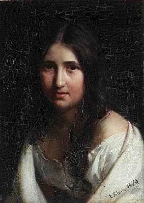 A girl in white dress by Carl Bloch — Oil Painting Reproduction