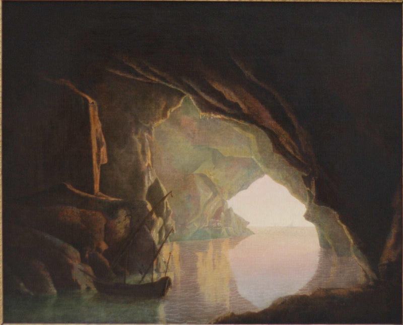 A Grotto in the Gulf of Salerno, Sunset by Joseph Wright — Oil Painting Reproduction