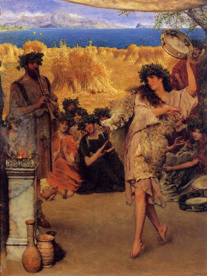 A Harvest Festival (A Dancing Bacchante at Harvest Time) by Sir Lawrence Alma-Tadema — Oil Painting Reproduction