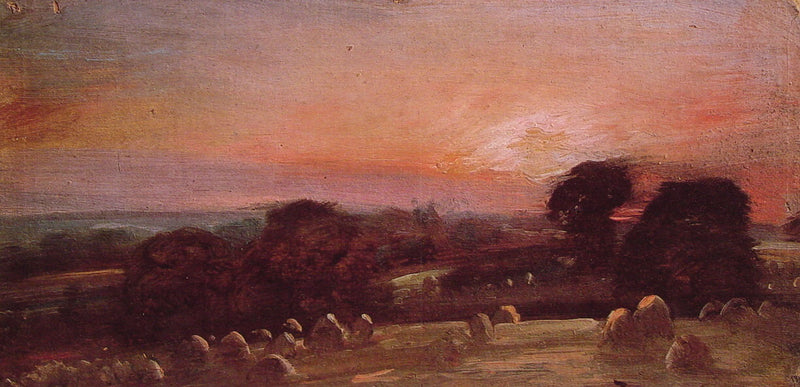 A Hayfield near East Bergholt at Sunset by John Constable, Oil Painting Reproduction