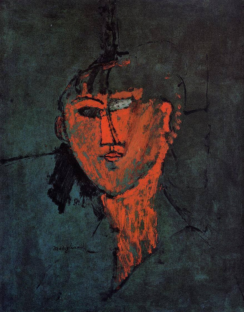 A Head by Amedeo Modigliani — Oil Painting Reproduction