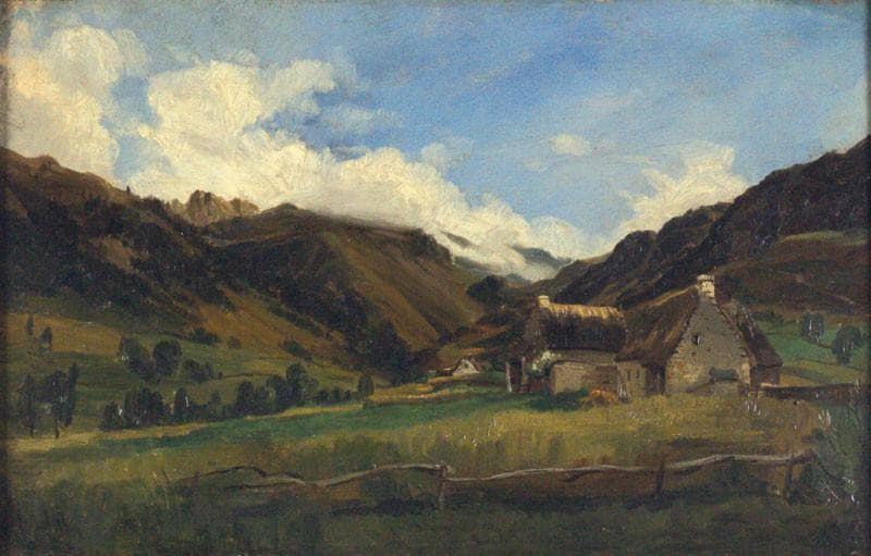 A Hilly Landscape in Auvergne by Theodore Rousseau — Oil Painting Reproduction