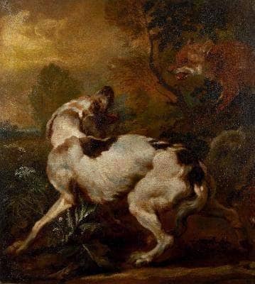 A hound confronting a fox by Paul de Vos — Oil Painting Reproduction