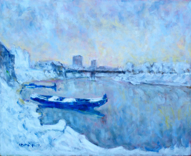 A humid winter morning at Kupa river by Alfred Freddy Krupa — Oil Painting Reproduction